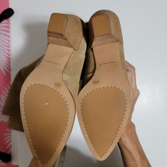 NEW Vince Camuto Sewinny Boots Womens 8.5 Over The Knee Tan Suede Chic - Picture 9 of 13